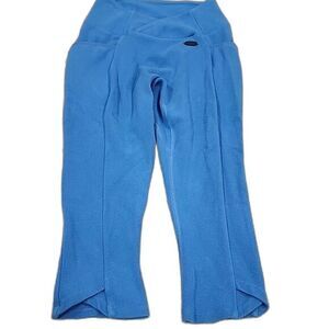 Gymshark poise crossover ribbed crop‎ cotton leggings size XS Blue Activewear